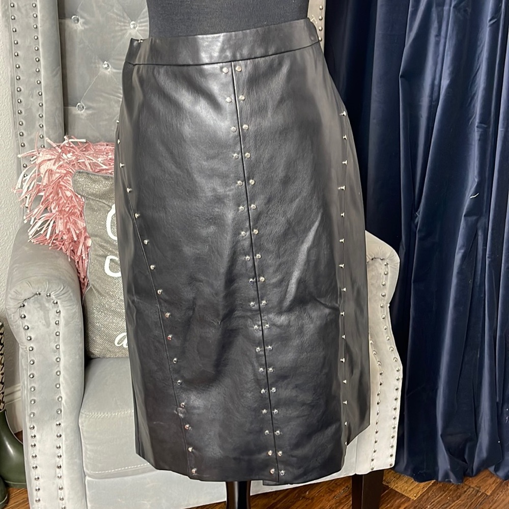 Leather midi skirt with nail heads. Size 12 by Worthington